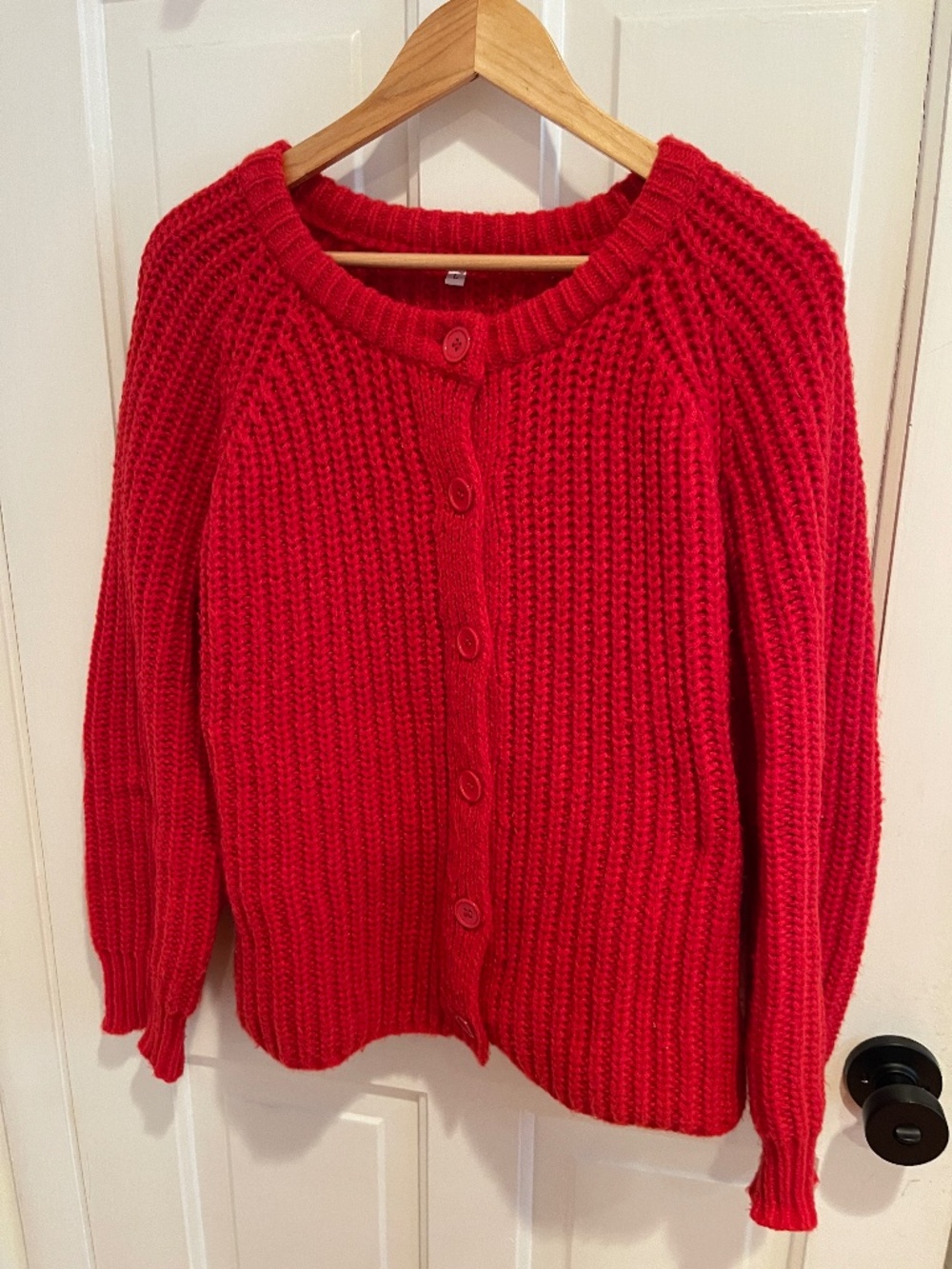 Chunky red cardigan buttons large